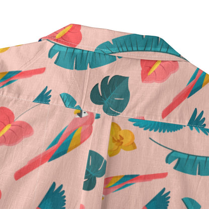 "Colorful Plumage" Hawaiian Shirt - 100% Cotton