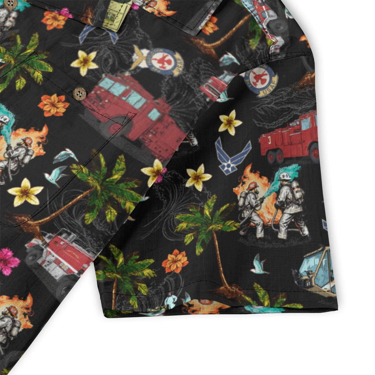 Air Force Firefighters Fundraiser Hawaiian Shirt by Island Vibes For Life - Black