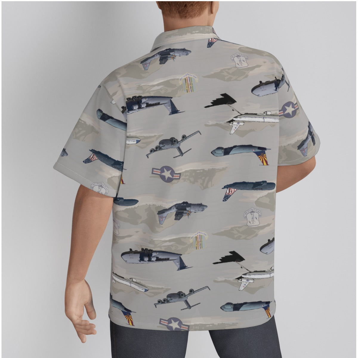 "Air Mobility Command " Tribute Hawaiian Shirt, Beige in Cotton!