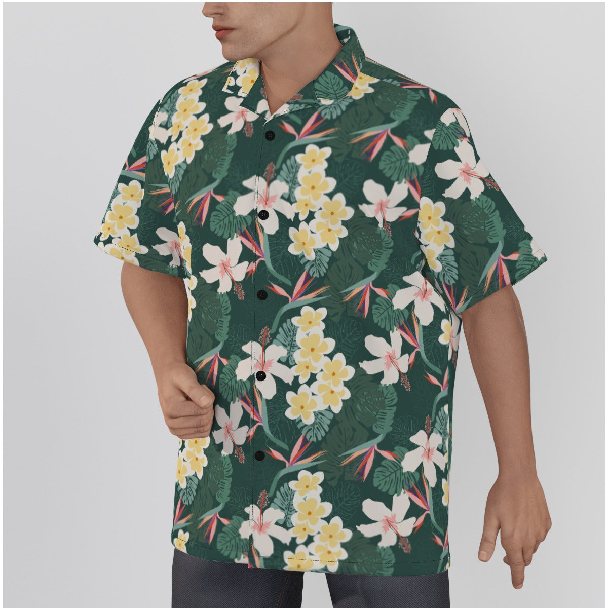 "Dark Allure" Hawaiian Shirt - Cotton