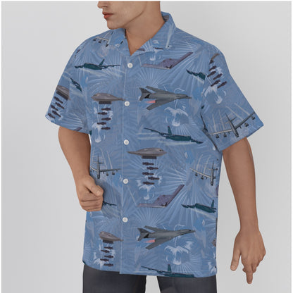 "USAF Bombers" Tribute Hawaiian Shirt, Blue in Cotton!