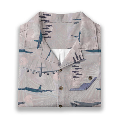 "USAF Bombers" Tribute Hawaiian Shirt, White 100% Cotton!