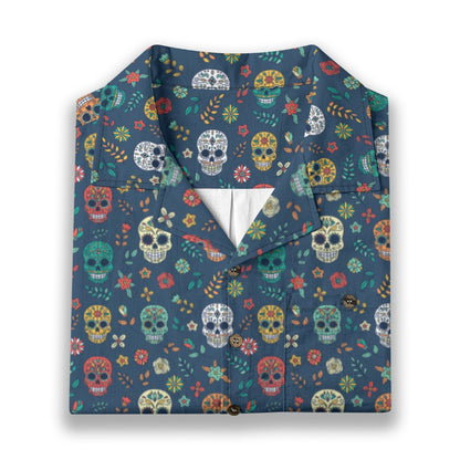 "Midnight Sugar Skulls" Cotton Celebration Shirt