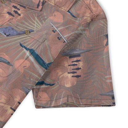 "USAF Bombers" Tribute Hawaiian Shirt, Beige 100% Cotton!
