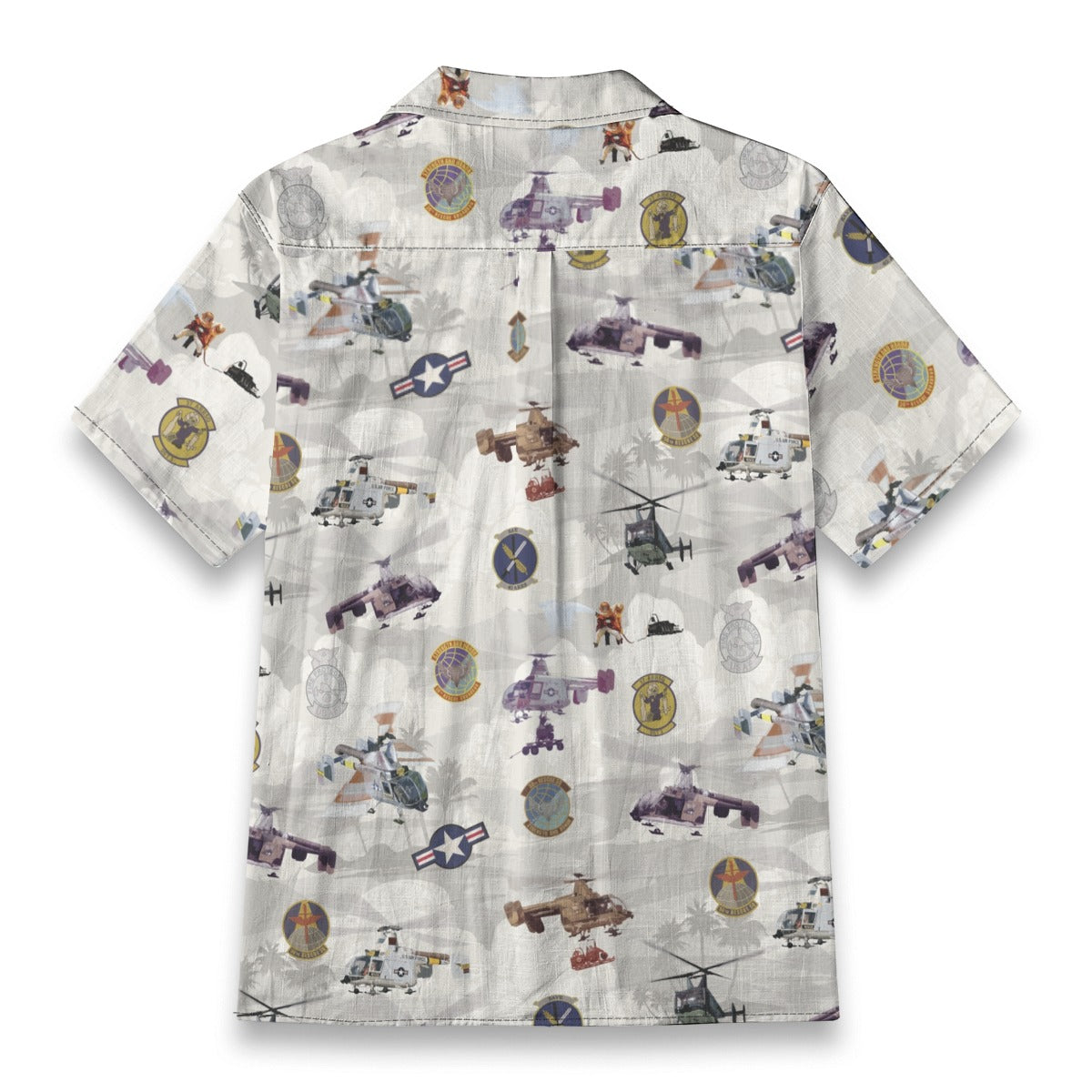 HH-43 "Huskie" Hawaiian Shirt – Cotton Edition | PEDRO-Inspired Vintage Aviation Vibes - Gray