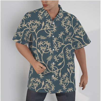 "Earthy Bluescape Oasis" Hawaiian Shirt - Cotton