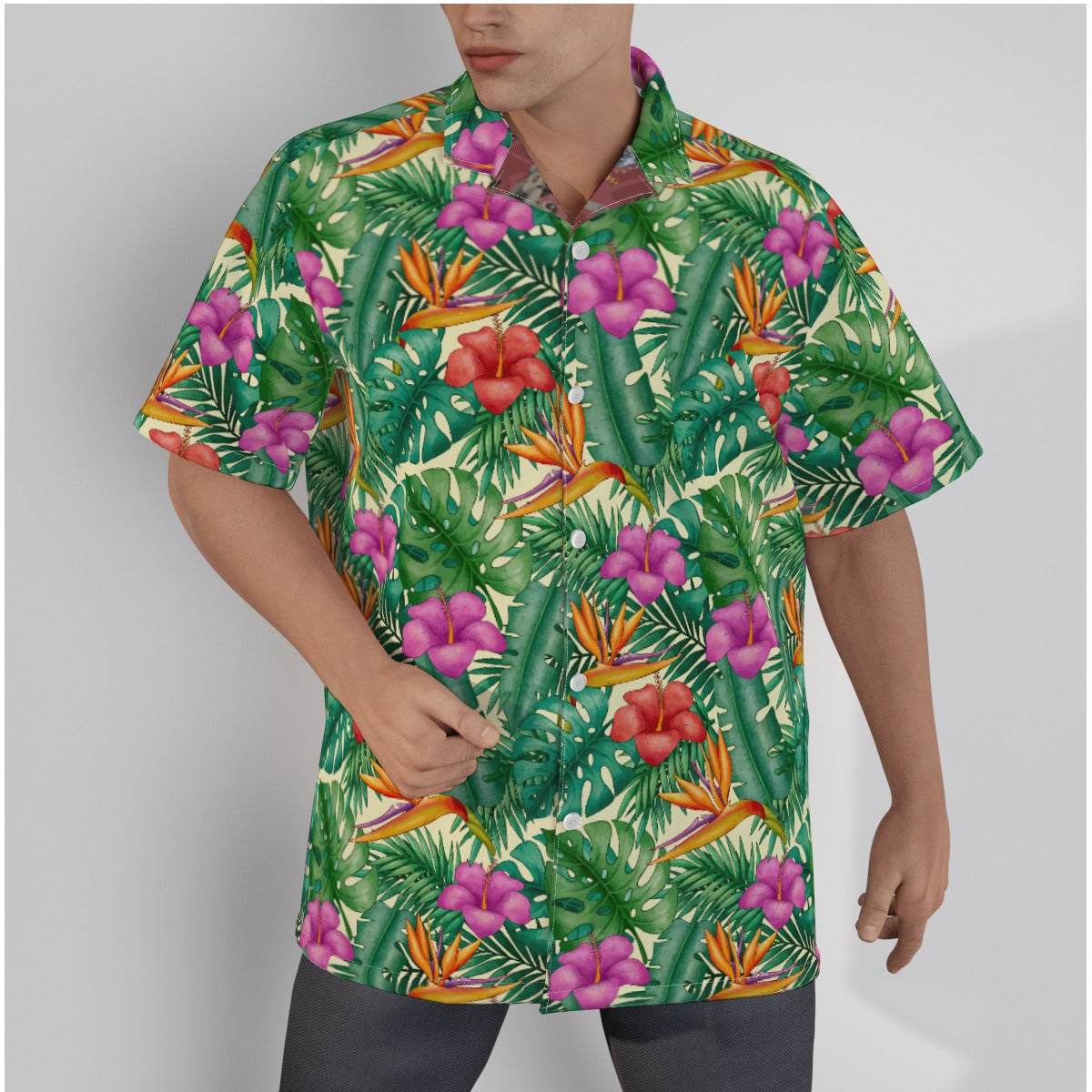 "Bird of Paradise Delight" Hawaiian Shirt - Cotton