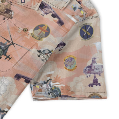 HH-43 "Huskie" Hawaiian Shirt – Cotton Edition | PEDRO-Inspired Vintage Aviation Vibes - Red