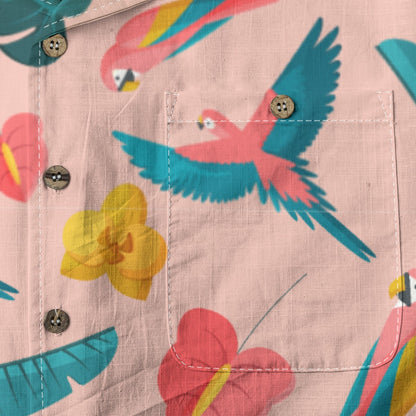 "Colorful Plumage" Hawaiian Shirt - 100% Cotton