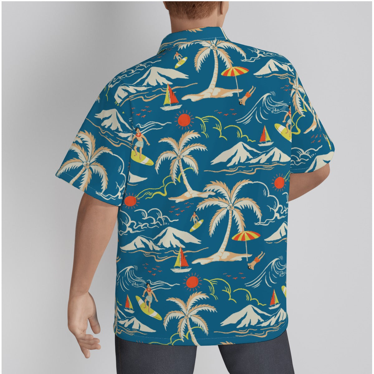 "Surfin', Sailin', and Tsunami" Hawaiian Shirt - Cotton