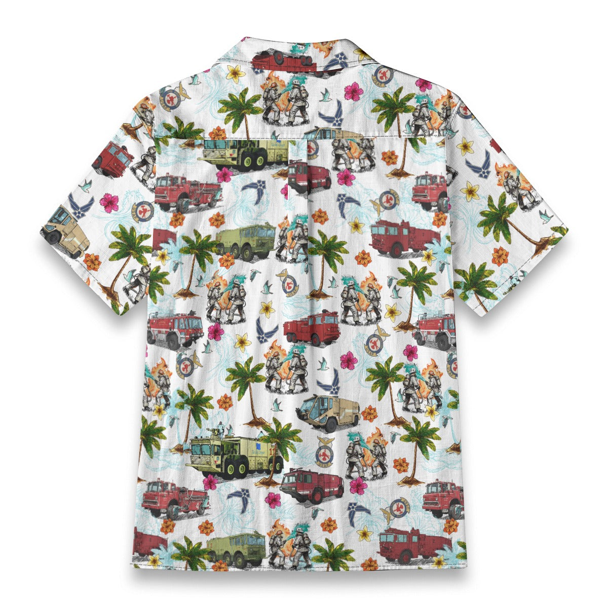 Air Force Firefighters Fundraiser Hawaiian Shirt by Island Vibes For Life - White