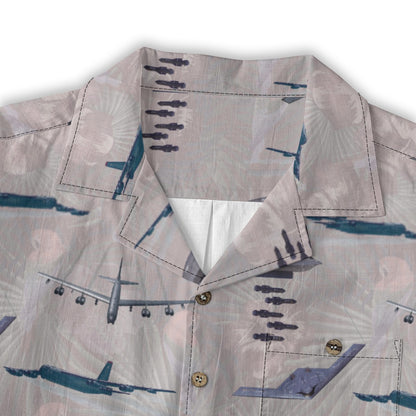 "USAF Bombers" Tribute Hawaiian Shirt, White 100% Cotton!