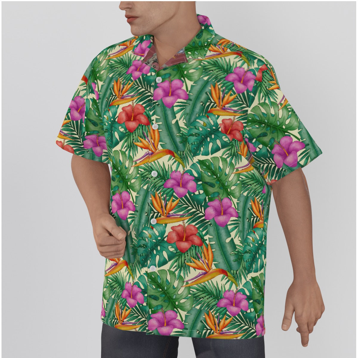 "Bird of Paradise Delight" Hawaiian Shirt - Cotton