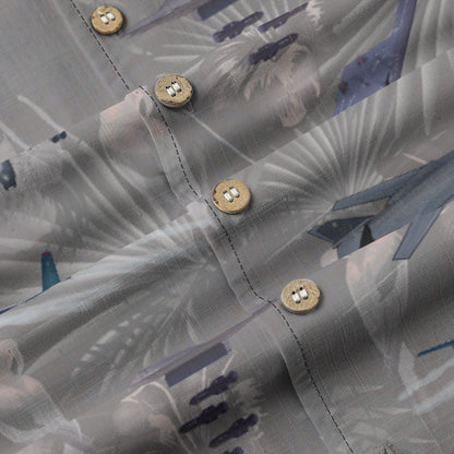 "USAF Bombers" Tribute Hawaiian Shirt, Gray 100% Cotton!