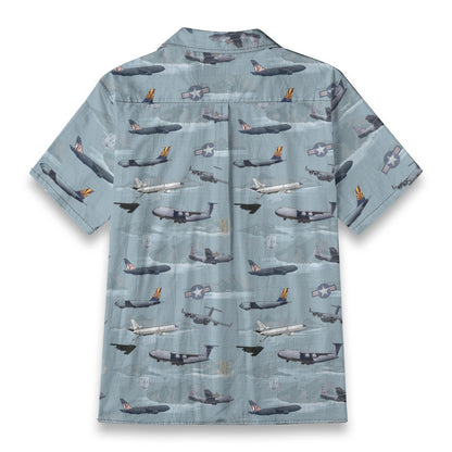 "Air Mobility Command " Tribute Hawaiian Shirt, Blue 100% Cotton!