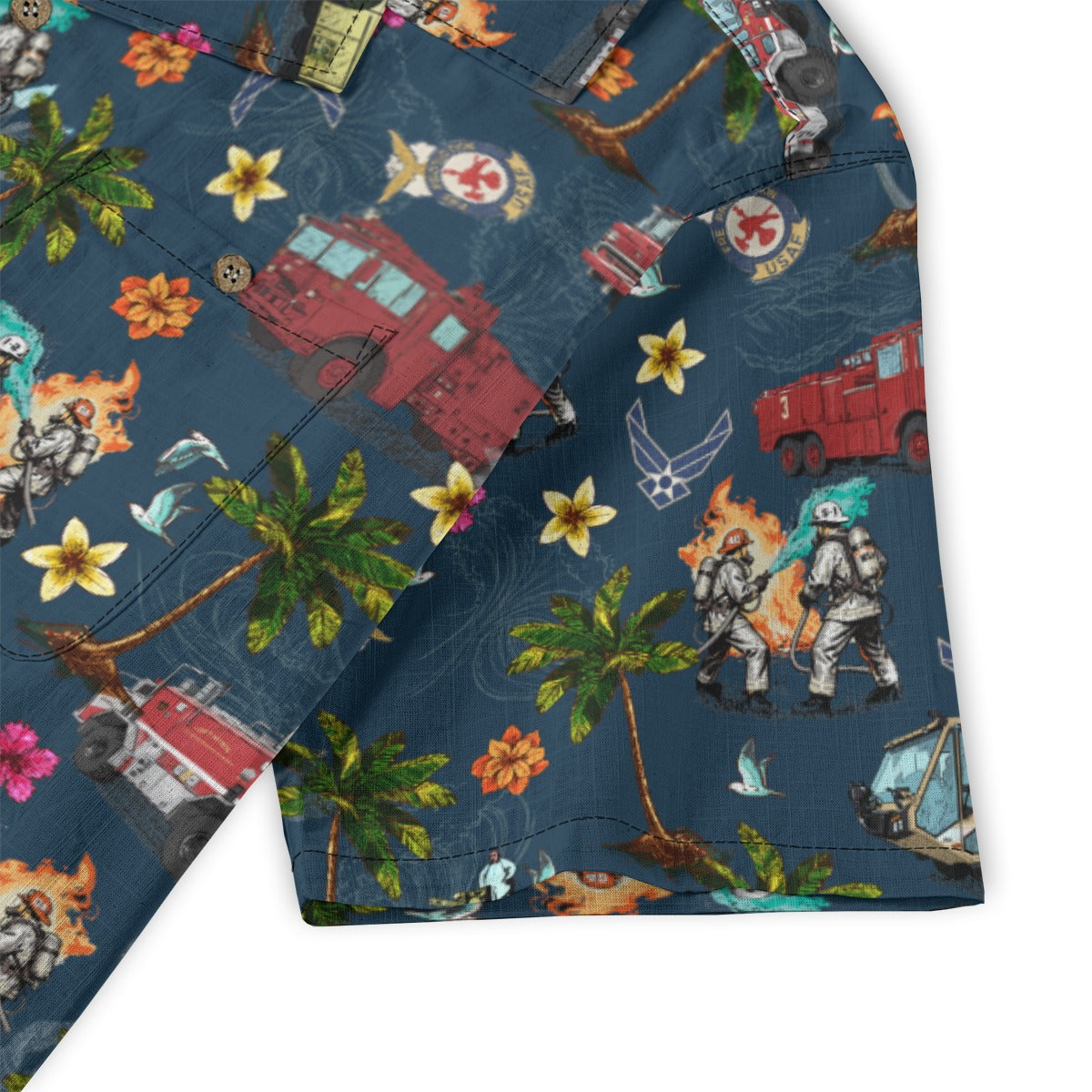 Air Force Firefighters Fundraiser Hawaiian Shirt by Island Vibes For Life - Blue