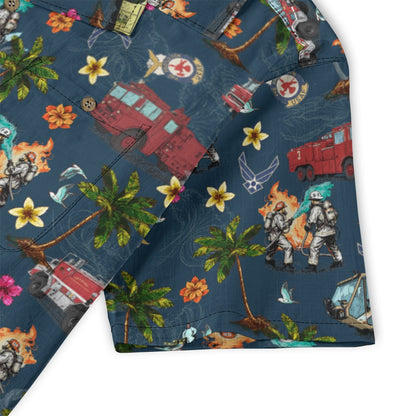 Air Force Firefighters Fundraiser Hawaiian Shirt by Island Vibes For Life - Blue