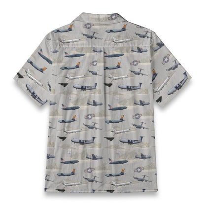 "Air Mobility Command " Tribute Hawaiian Shirt, Beige 100% Cotton!