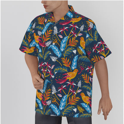 "Crazy Birds" Hawaiian Shirt - Cotton