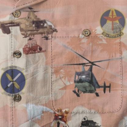 HH-43 "Huskie" Hawaiian Shirt – Cotton Edition | PEDRO-Inspired Vintage Aviation Vibes - Red