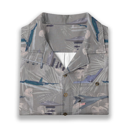 "USAF Bombers" Tribute Hawaiian Shirt, Gray 100% Cotton!