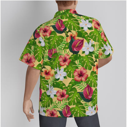 "Jungle Odyssey: Golden Sun" Hawaiian Shirt - Cotton