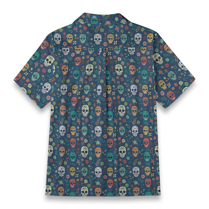 "Midnight Sugar Skulls" Cotton Celebration Shirt