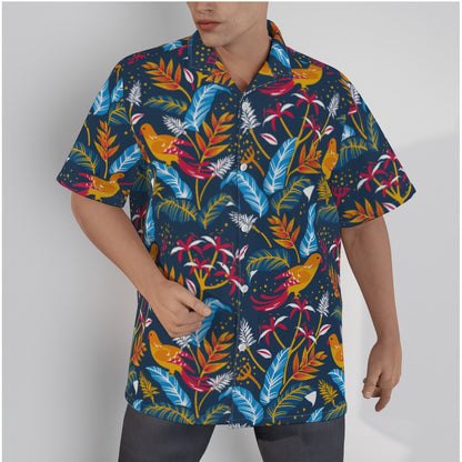 "Crazy Birds" Hawaiian Shirt - Cotton