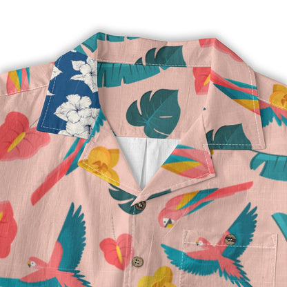 "Colorful Plumage" Hawaiian Shirt - 100% Cotton