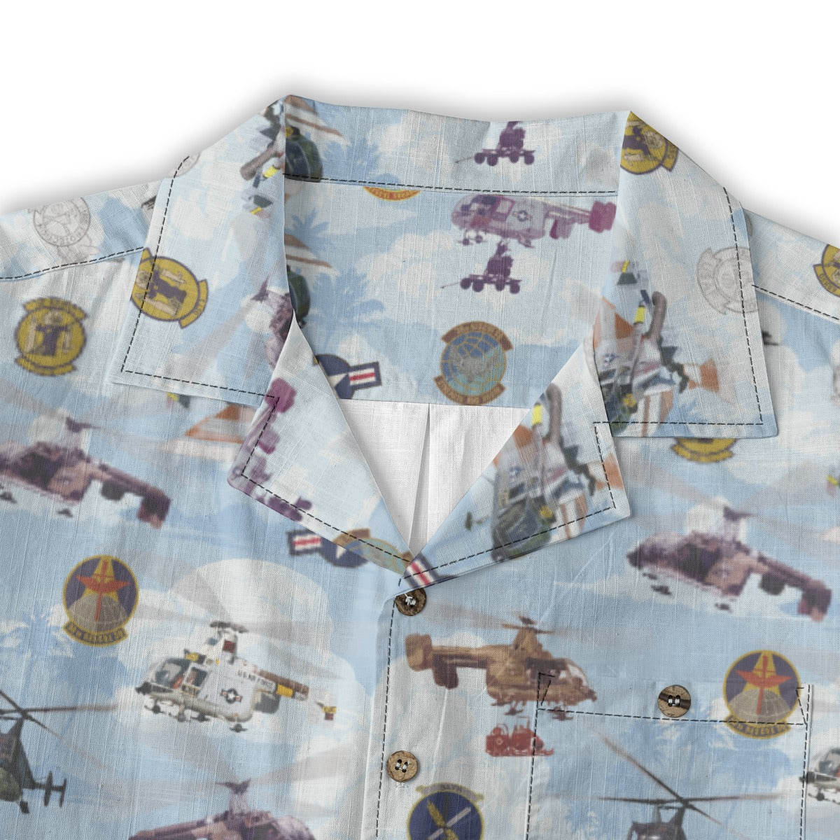 HH-43 "Huskie" Hawaiian Shirt – Cotton Edition | PEDRO-Inspired Vintage Aviation Vibes - Blue