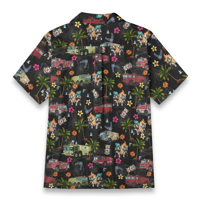 Air Force Firefighters Fundraiser Hawaiian Shirt by Island Vibes For Life - Black