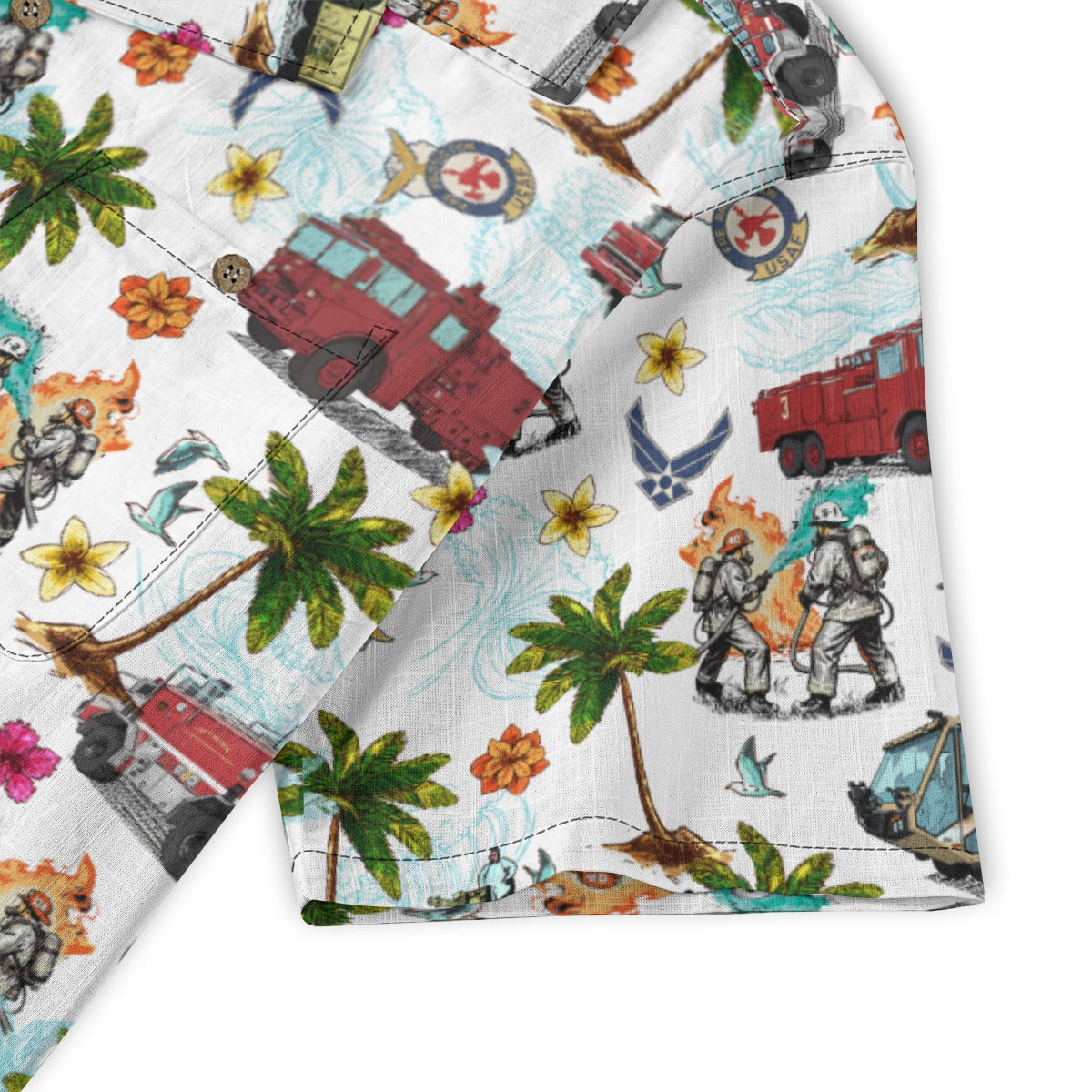 Air Force Firefighters Fundraiser Hawaiian Shirt by Island Vibes For Life - White