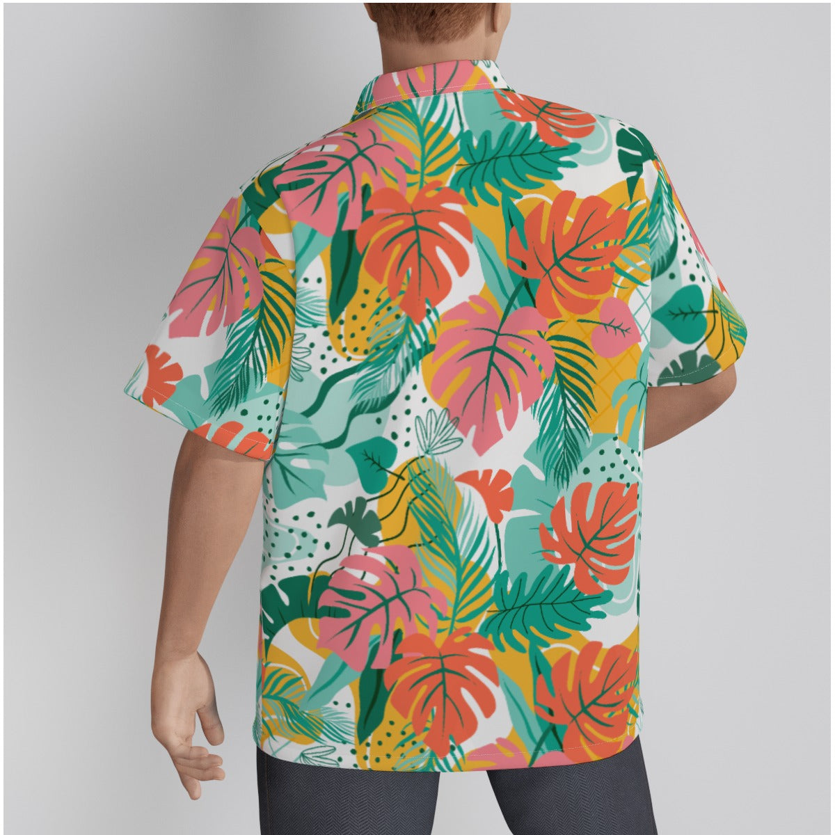 "Island Leaves Kaleidoscope" Hawaiian Shirt - Cotton