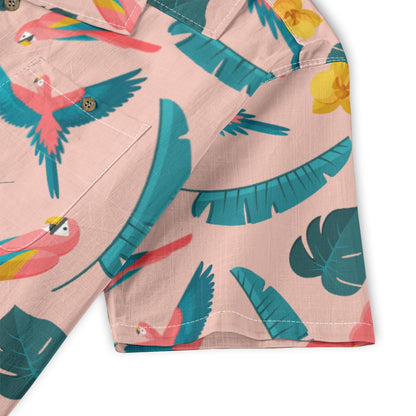"Colorful Plumage" Hawaiian Shirt - 100% Cotton