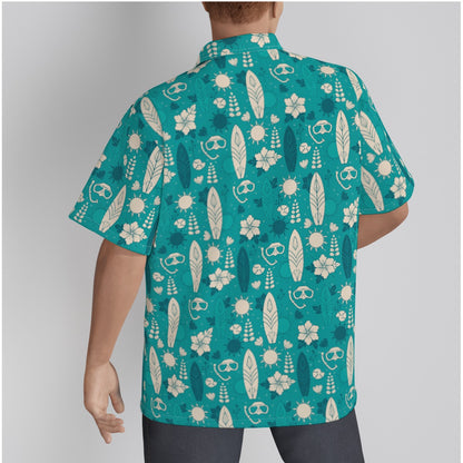 "Surf's Up! Dive Down!" Hawaiian Shirt - Cotton