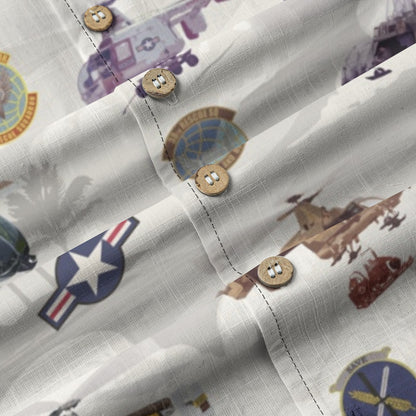 HH-43 "Huskie" Hawaiian Shirt – Cotton Edition | PEDRO-Inspired Vintage Aviation Vibes - Gray