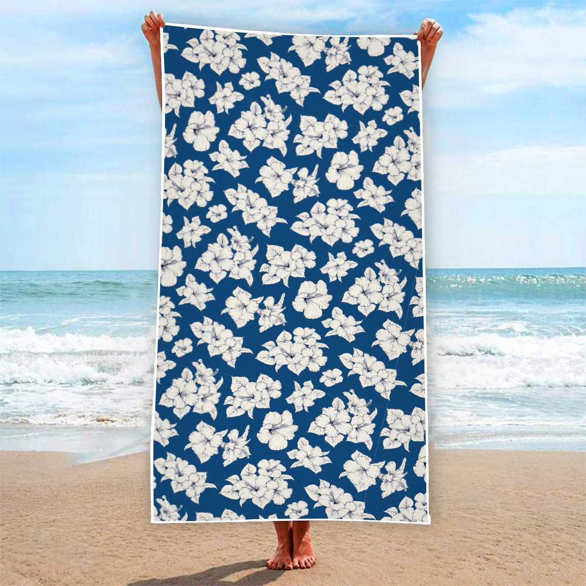 "Classic White Hibiscus" Beach Towel -From $29.99!