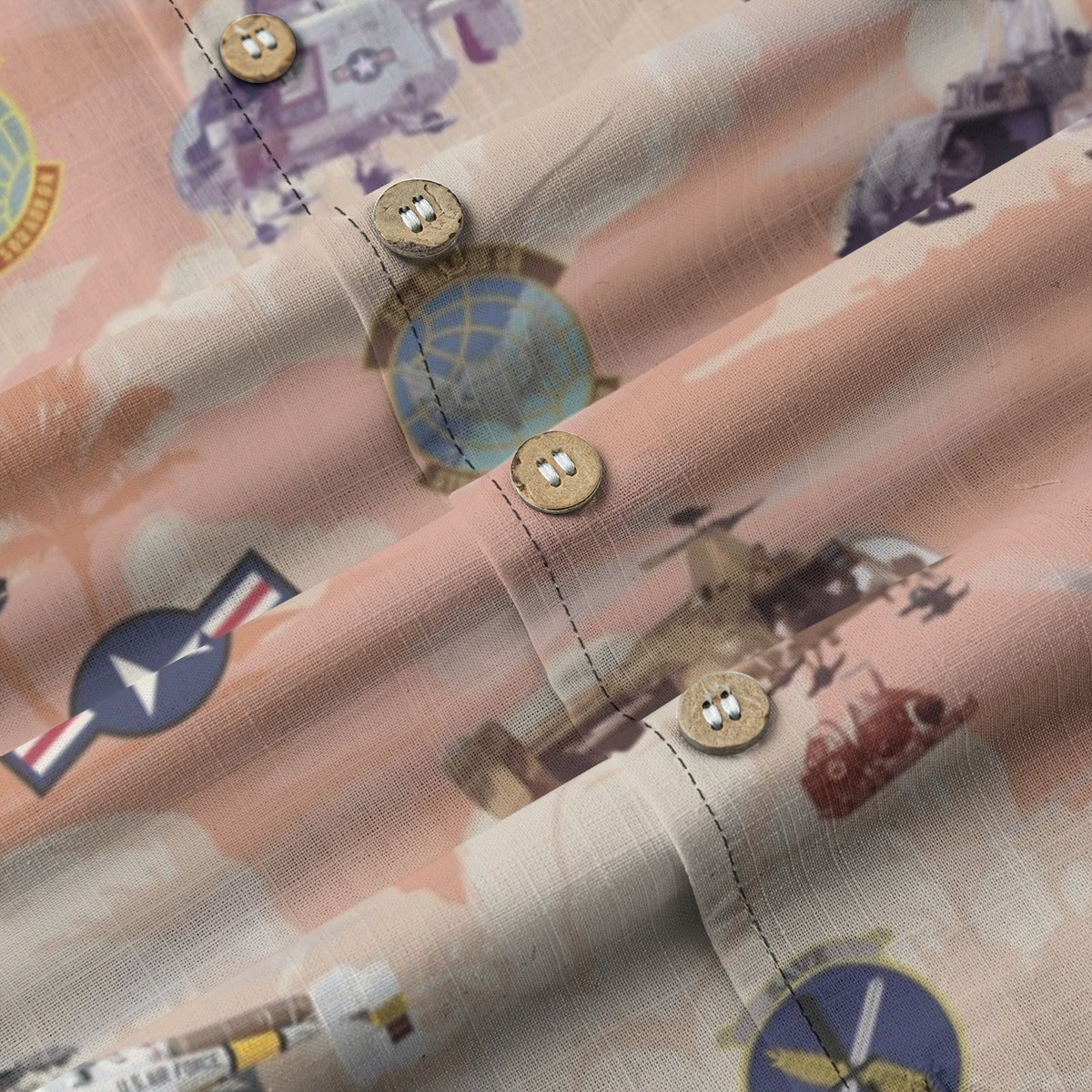 HH-43 "Huskie" Hawaiian Shirt – Cotton Edition | PEDRO-Inspired Vintage Aviation Vibes - Red