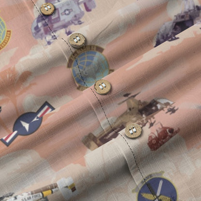 HH-43 "Huskie" Hawaiian Shirt – Cotton Edition | PEDRO-Inspired Vintage Aviation Vibes - Red