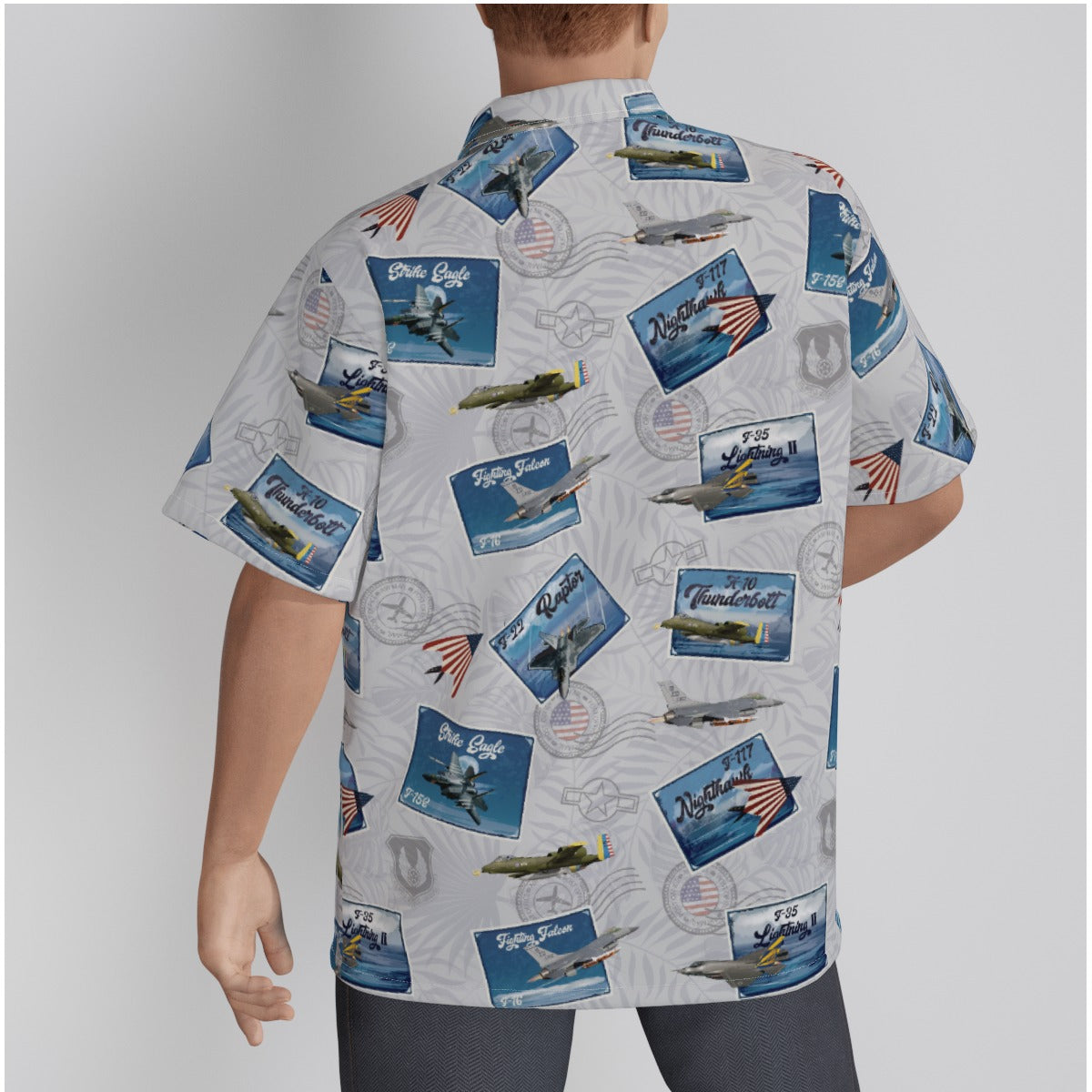 Hawaiian Shirt - Tribute to Current Fighter Jets of the US Air Force - White