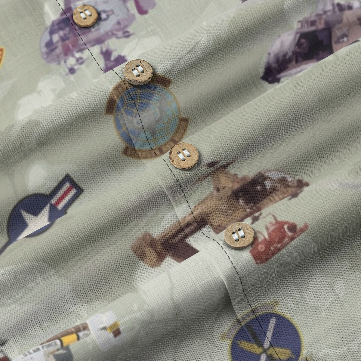 HH-43 "Huskie" Hawaiian Shirt – Cotton Edition | PEDRO-Inspired Vintage Aviation Vibes - OD Green