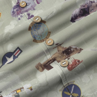 HH-43 "Huskie" Hawaiian Shirt – Cotton Edition | PEDRO-Inspired Vintage Aviation Vibes - OD Green