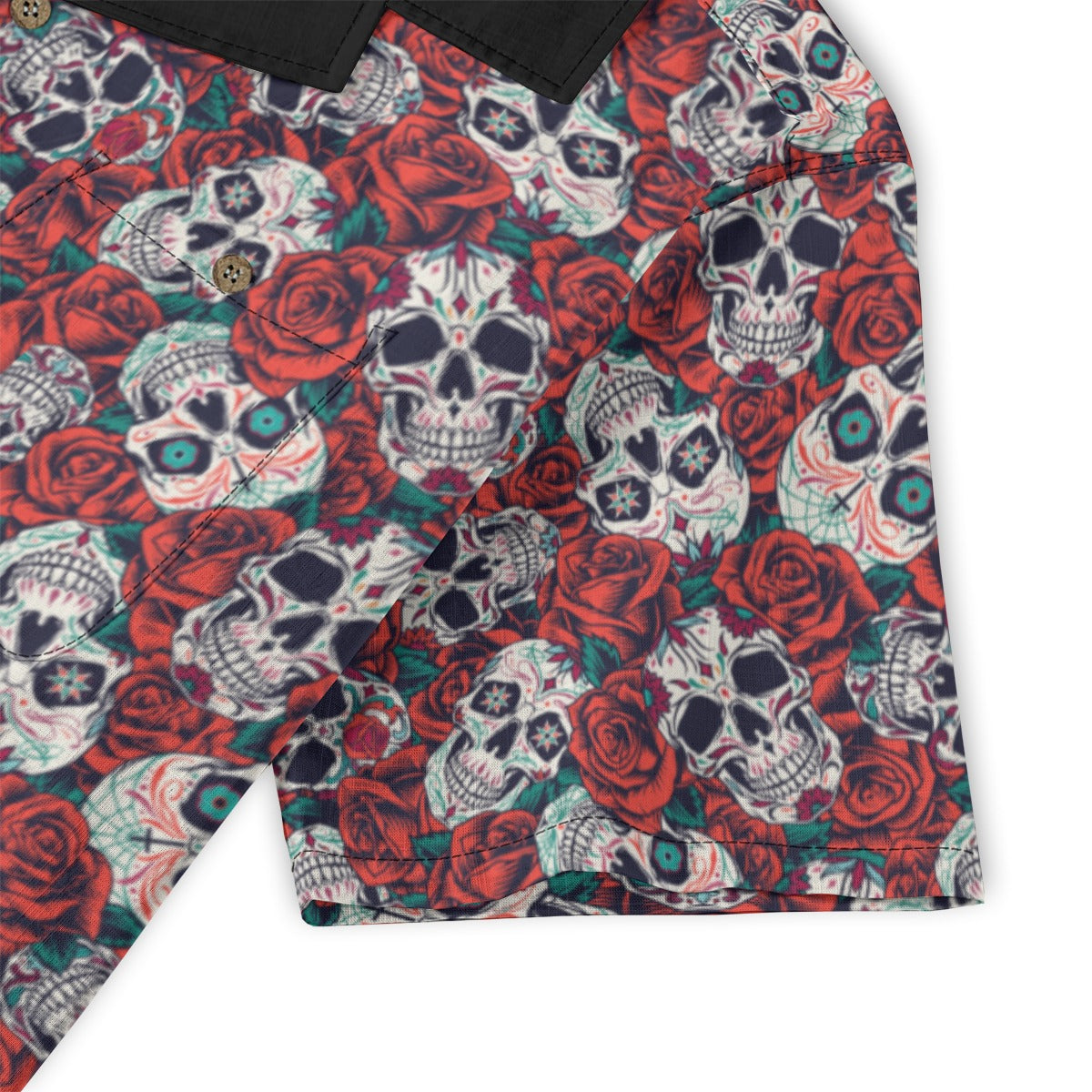 "Dia De Muertos in Roses" Cotton Celebration Shirt
