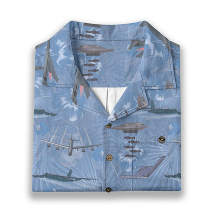 "USAF Bombers" Tribute Hawaiian Shirt, Blue 100% Cotton!