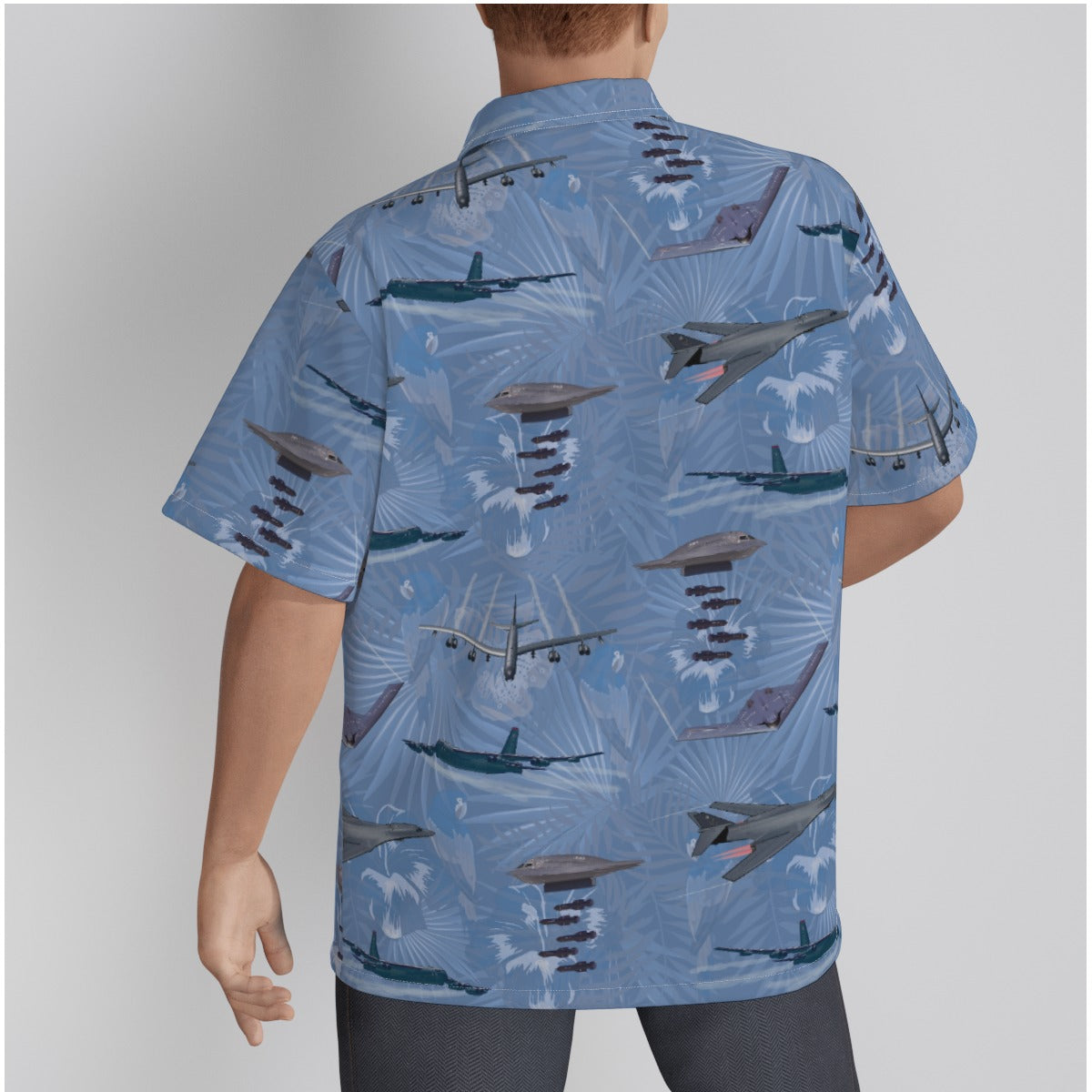 "USAF Bombers" Tribute Hawaiian Shirt, Blue in Cotton!