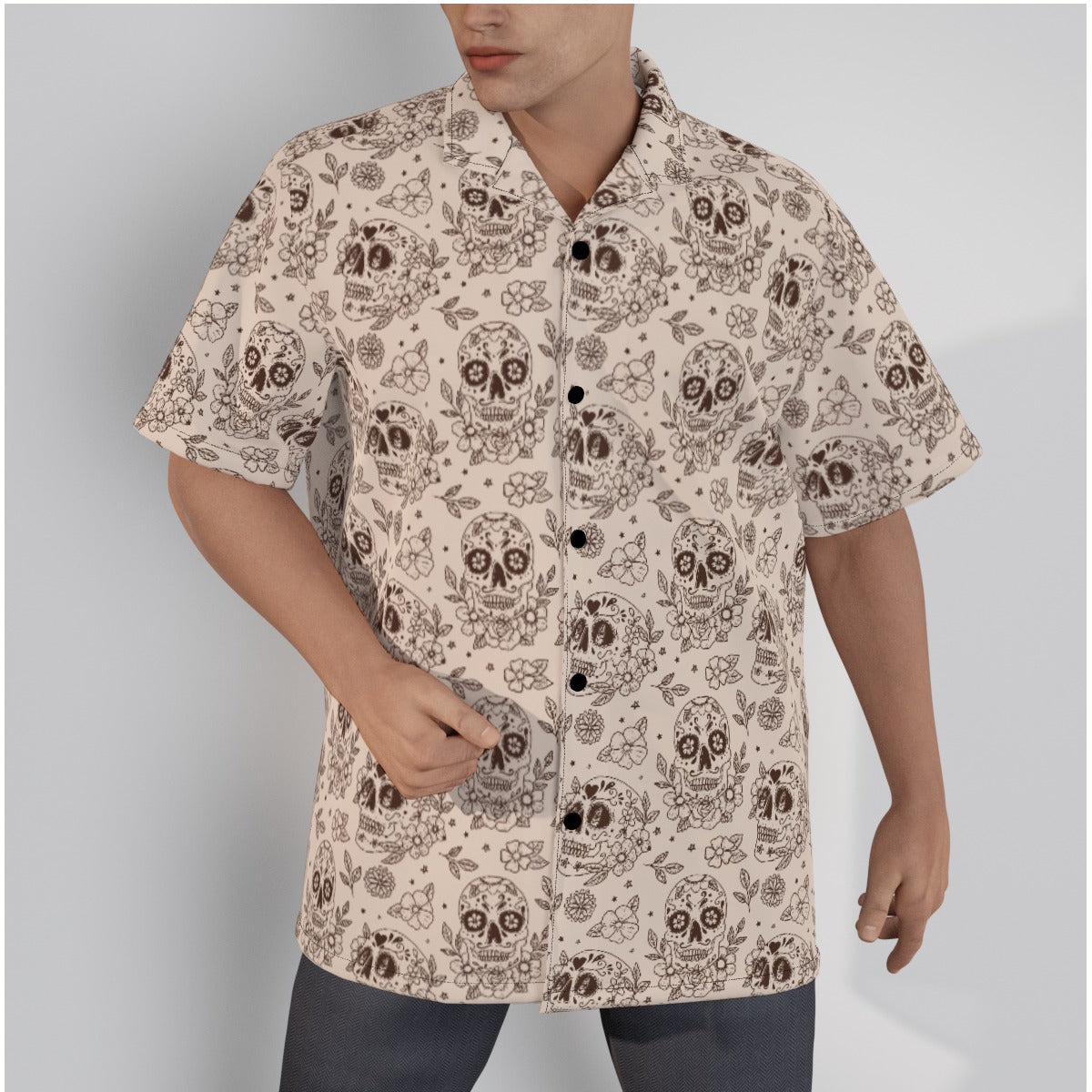 "Eternal Spirit of the Dead" Cotton Button-Up Shirt