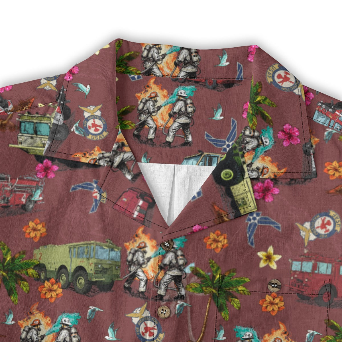 Air Force Firefighters Fundraiser Hawaiian Shirt by Island Vibes For Life - Red