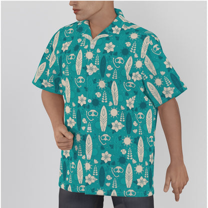 "Surf's Up! Dive Down!" Hawaiian Shirt - Cotton