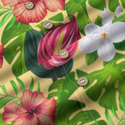 "Jungle Odyssey Hues: Golden Sun" Hawaiian Shirt - 100% Cotton