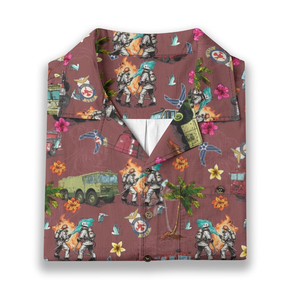 Air Force Firefighters Fundraiser Hawaiian Shirt by Island Vibes For Life - Red